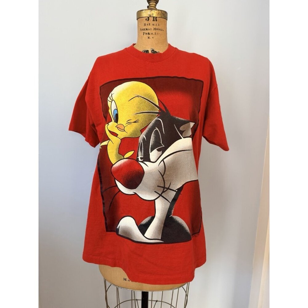 Vintage 1996 Looney Tunes Sylvester & Tweety Bird T-shirt Size L/XL Jerry Leigh